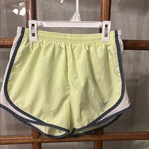 Nike Yellow and Gray Athletic Shorts with Elastic Waistband